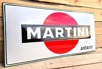 emaille reclamebord Martini apéritif, Collections, Marques & Objets publicitaires, Verzenden