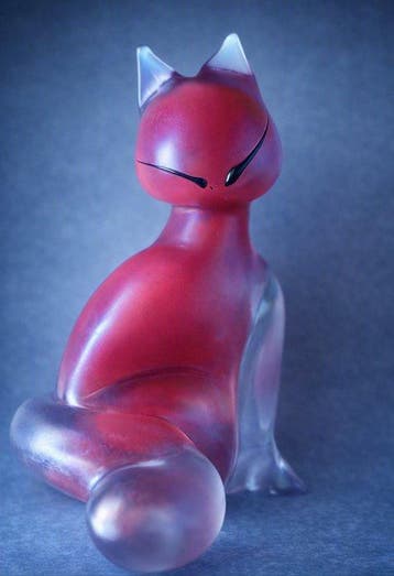 Figure - Murano Glass Gatto stilizzato firmato - Verre de