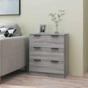 vidaXL Dressoir 60x30x70 cm bewerkt hout grijs sonoma eiken, Huis en Inrichting, Verzenden, Nieuw