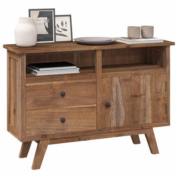 vidaXL Dressoir Naturel 100 x 30 x 68 cm Massief Teakhout, Verzenden, Nieuw