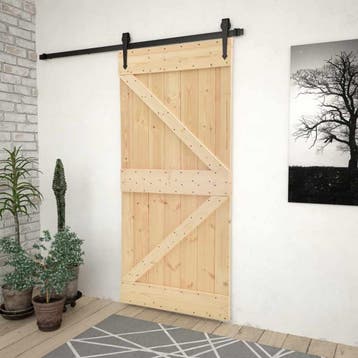 vidaXL Deur NARVIK 80 x 210 cm Massief Pine Hout, Doe-het-zelf en Bouw, Deuren en Vliegenramen, Verzenden, Nieuw