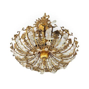 Plafondlamp - spin - Messing, Kristal - Florentina, Nieuw