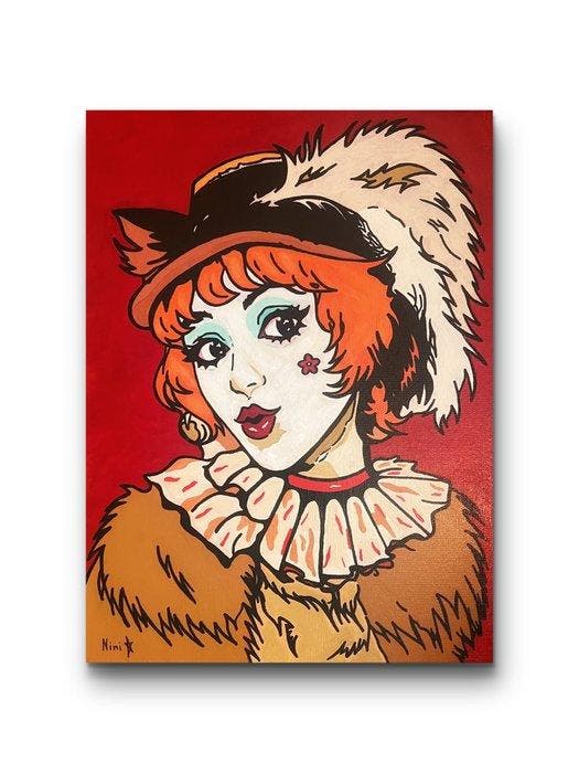 Nini - Alice la Renarde - quel ciel trop bleu..., Antiek en Kunst, Kunst | Schilderijen | Modern