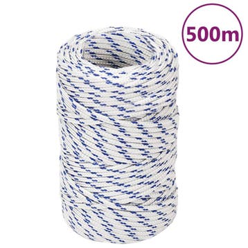 vidaXL Boot touw 2 mm 500 m polypropyleen wit, Verzenden