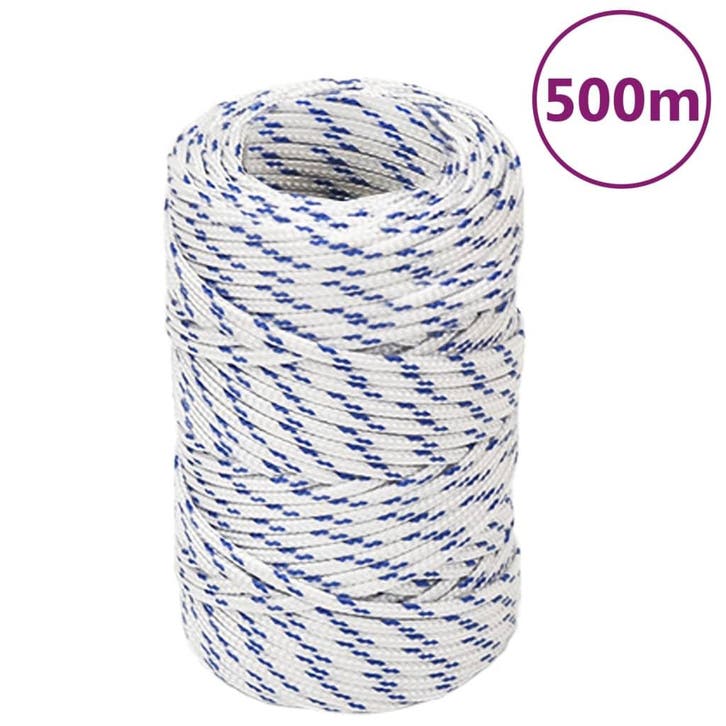 vidaXL Boot touw 2 mm 500 m polypropyleen wit, Bricolage & Construction, Quincaillerie & Fixations, Envoi