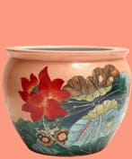 Pot de fleurs - Porcelaine - Peint à la main, style