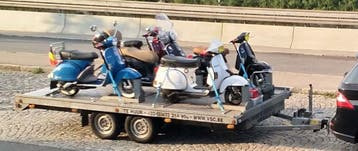Te huur: zelf uw Vespa of scooter vervoeren, Ophalen