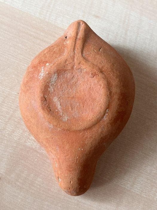 Oud-Romeins, Keizerrijk Terracotta Romeinse olielamp (Zonder, Antiquités & Art, Antiquités | Autres Antiquités