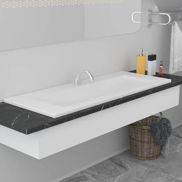 vidaXL Inbouwwastafel 101x39,5x18,5 cm keramiek wit, Verzenden, Nieuw
