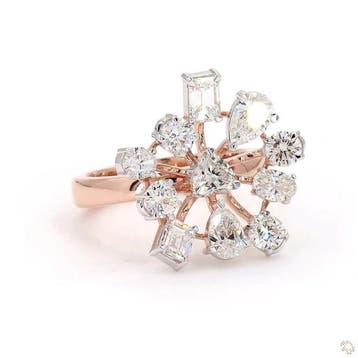 Ring - 14 karaat Roségoud - 6.54ct. tw. Diamant (Natuurlijk), Nieuw