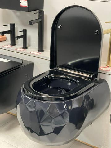 DIAMOND BLACK Wandcloset met BIDET / Sproeier + Softclose, Ophalen of Verzenden, Nieuw