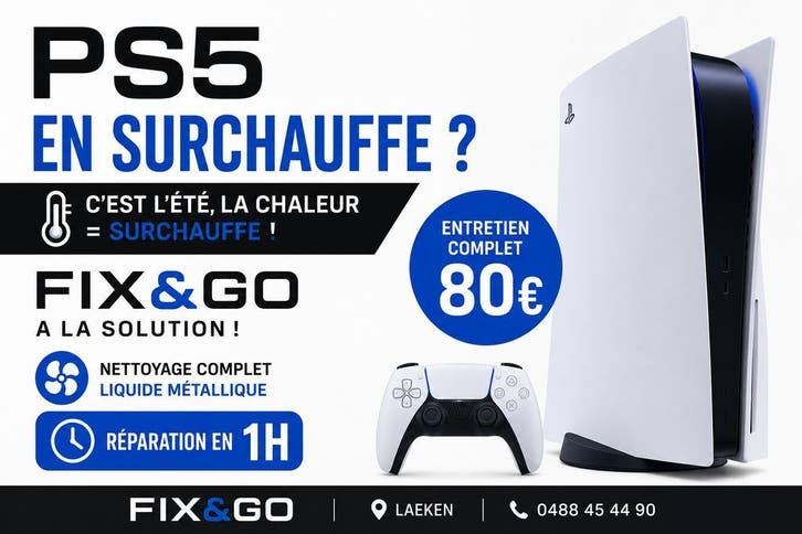 PS5 en Surchauffe ? Nettoyage Complet & Liquide Métal - 80€, Diensten en Vakmensen, Reparatie en Onderhoud | Pc's en Spelcomputers