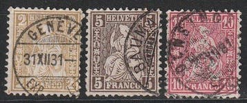 Zwitserland 1882 - Zittende Helvetia; de serie op, Gestempeld