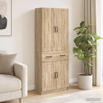 vidaXL Kast Set 2 st Sonoma Eiken Bewerkt hout, Verzenden, Nieuw