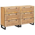 vidaXL Dressoir 2 pcs Bruin 60 x 33 x 75 cm Massief Mango, Verzenden, Nieuw