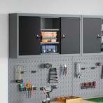 vidaXL Gereedschapskast met plank Zwart en Grijs 100 x 20 x, Verzenden, Nieuw