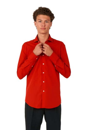 Rood Overhemd Jongen Tiener OppoSuits, Verzenden