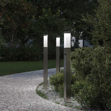 vidaXL Bolderverlichting met sensor 3 stuks 80 cm RVS IP44, Verzenden, Nieuw