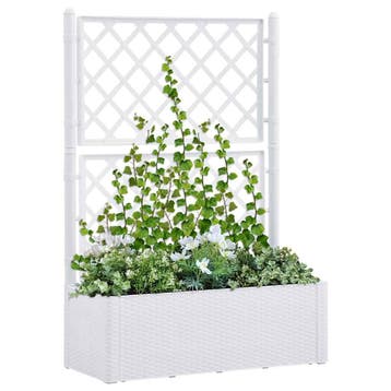 vidaXL Plantenbak hoog met latwerk en zelfbewateringssysteem, Tuin en Terras, Verzenden, Nieuw