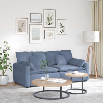 vidaXL Modulaire bank met kussens blauw, Verzenden, Nieuw