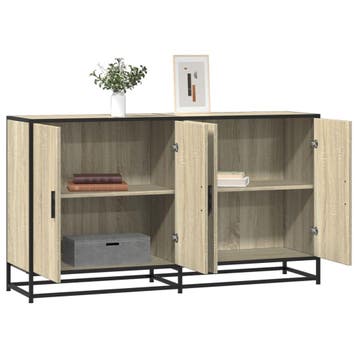 vidaXL Dressoir 134x35x76 cm bewerkt hout sonoma, Huis en Inrichting, Kasten | Dressoirs, Verzenden, Nieuw