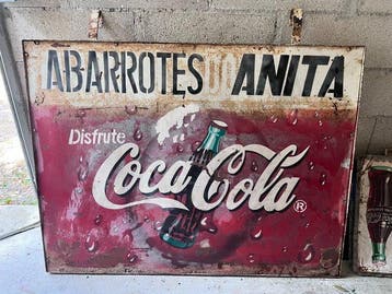Coca-Cola-reclamesign – Abarrotes Anita, jaren 1960–1970 -, Antiek en Kunst