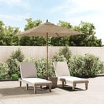 vidaXL Parasol met houten paal 198x198x231 cm taupe, Verzenden, Nieuw