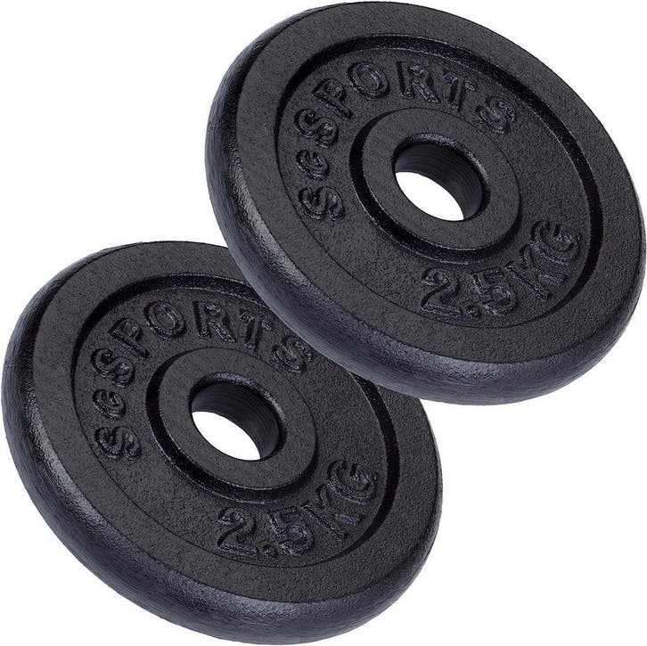 Halterschijven - Halter gewichten - 30 mm - 2x2.5 kg - Gieti, Sport en Fitness, Fitnessmaterialen, Nieuw, Verzenden