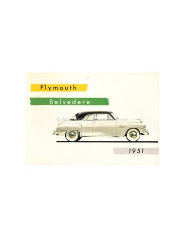 1951 PLYMOUTH BELVEDERE BROCHURE ENGELS, Ophalen of Verzenden