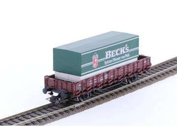 Schaal H0 Roco 46031 rongenwagen met Becks container van..., Ophalen of Verzenden, Overige typen