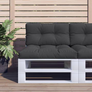 vidaXL Palletkussen 80x40x12 cm stof zwart, Verzenden, Nieuw