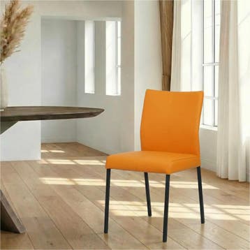 Leren eetkamerstoel Basic - Toledo Mandarin (oranje) -, Ophalen of Verzenden
