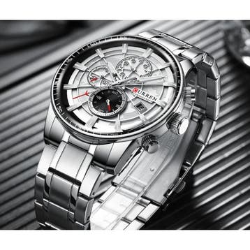 Staal Luxe Horloge - Bandje Analoog Kwarts Roestvrij Uurwerk, Verzenden