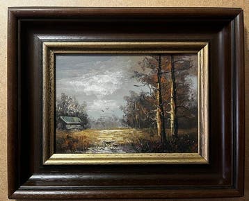 Peter Brouwer (1935-2010) - Natuurlandschap met opvliegende
