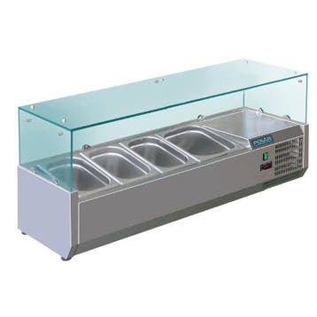 Polar G-serie opzetkoelvitrine 3x GN 1/3 en 1x GN 1/2, Verzenden