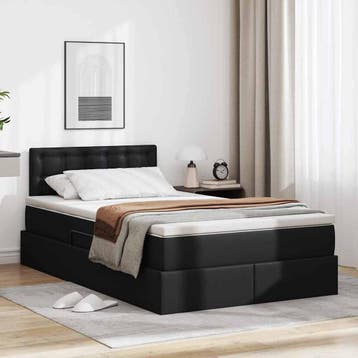 vidaXL Opslag bed met matras met opslag Zwart 120 x 200 cm, Huis en Inrichting, Slaapkamer | Bedden, Verzenden, Nieuw