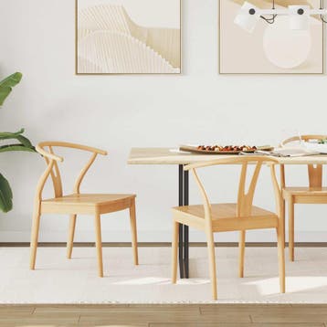 vidaXL Eetkamerstoel 2 st Massief Rubberhout Naturel 54,5 x, Verzenden, Nieuw