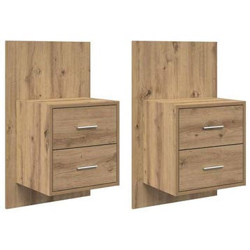 Wandkastje Eiken | Retour deal | Sla je slag! (nachtkastje), Gebruikt, Minder dan 45 cm, Verzenden, 70 cm of meer