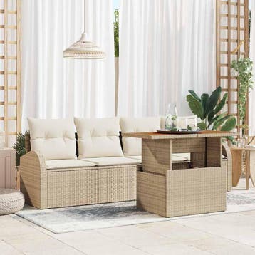 vidaXL Tuinbank Set 5 st beige en crèmekleurig, Verzenden, Nieuw