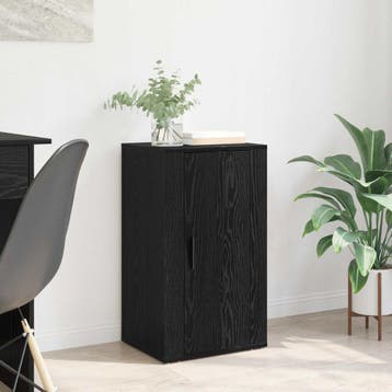 vidaXL Dressoir Zwart Eiken 40 x 33 x 70 cm Bewerkt hout, Huis en Inrichting, Verzenden, Nieuw