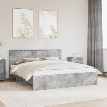 vidaXL Bedframe met hoofdeinde Beton Grijs 180 x 200 cm, Verzenden, Nieuw