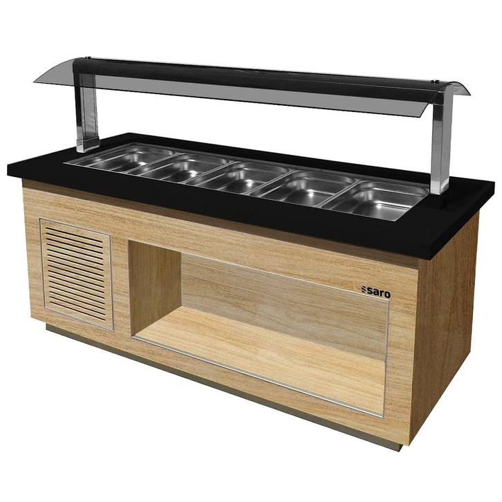 Verwarmd Buffet | PREMIUM LINE | Houtlook/Graniet | 5x 1/1, Zakelijke goederen, Horeca | Keukenapparatuur, Nieuw in verpakking