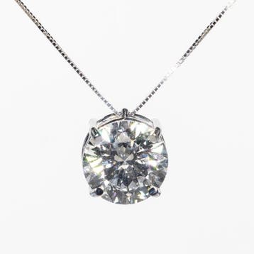 Ketting met hanger - 18 karaat Witgoud - 3.12ct. tw. Diamant