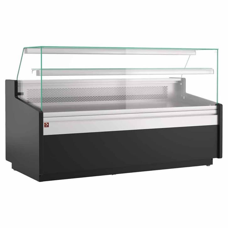 Neutrale vitrinetoonbank, met neutrale reserve – ZWART, Articles professionnels, Horeca | Équipement de cuisine, Envoi