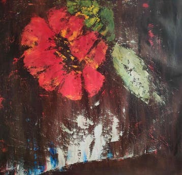 Silvia Guerra - Ricordo il Papavero - Olio su Tela -, Antiek en Kunst, Kunst | Schilderijen | Modern