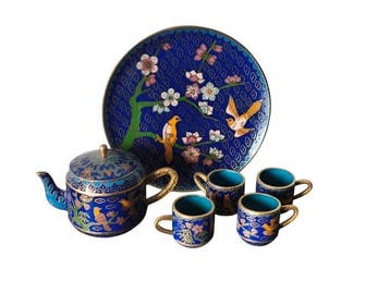 Ensemble de tasses à thé (6) - Set da sakè - Laiton émaillé
