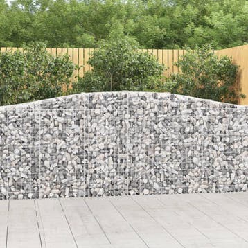 vidaXL Schanskorven 2 st gewelfd 400x30x100/120 cm ijzer, Tuin en Terras, Verzenden, Nieuw
