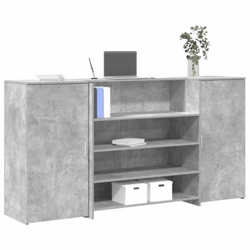 vidaXL Receptiebalie 200x50x103,5 cm bewerkt hout betongrijs, Verzenden