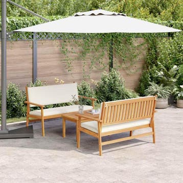 vidaXL Tuinbank Set 3 st 4-Aantal zitplaatsen Bruin, Verzenden, Nieuw