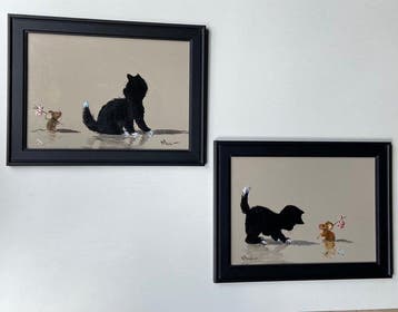 henk poeder - Kitten met muisje